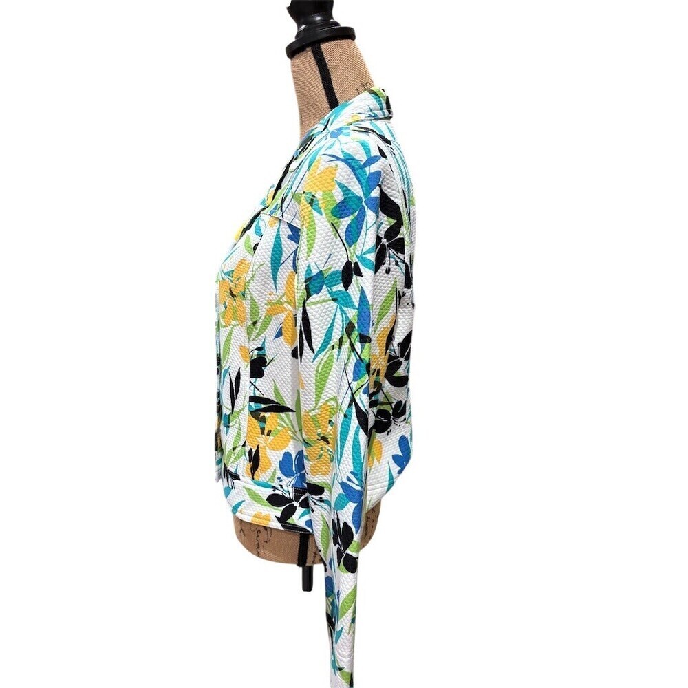 Requirements Blazer Jacket Womens Size 8 Floral Print Lightweight White - Picture 5 of 9